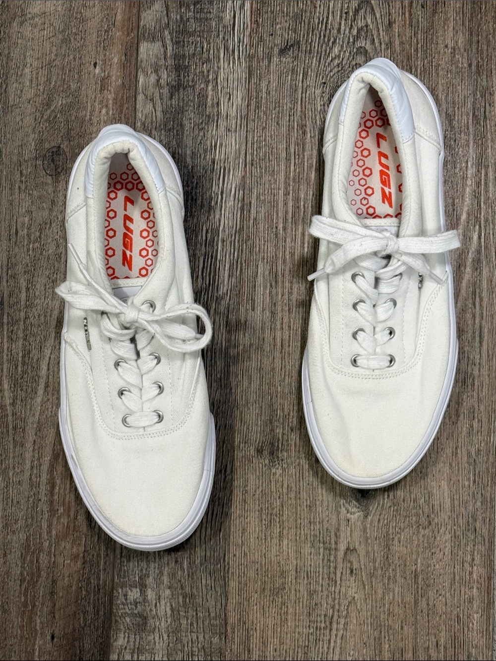 Lugz Flip Oxford White Sneakers Men’s Size 9.5
